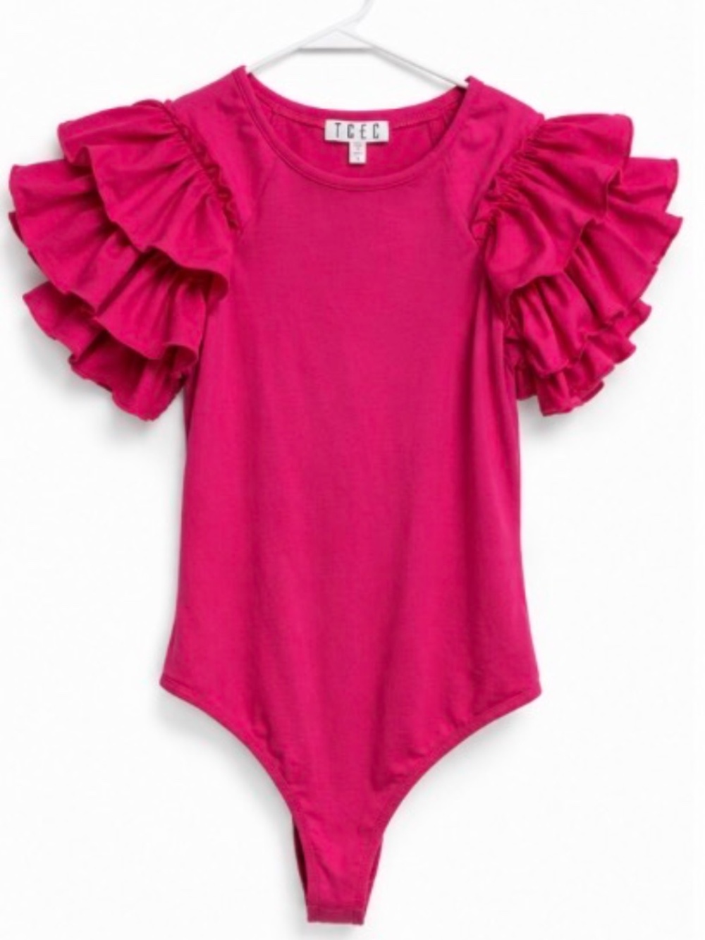TCEC Fuchsia Ruffle Sleeve Bodysuit – Women's Small